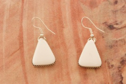 Genuine White Buffalo Turquoise Sterling Silver Earrings